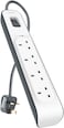 Belkin 4 Way/4 Plug Surge Protection Strip With 2 Meters Cord Length, Heavy Duty Electrical Extension Socket