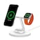 Belkin MagSafe 3 In 1 Wireless Charging Station, 15W iPhone And Apple Watch Fast Wireless Charger, Airpods Charging Station For iPhone 16, 15, 14, 13, 12 Series, Apple Watch 10/9/8, SE, Ultra, White