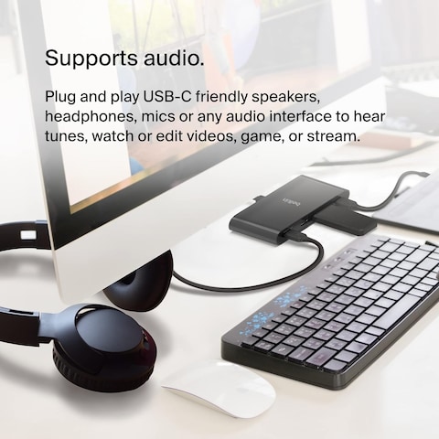 Belkin Connect USB-C To 4-Port USB-C Hub, Multiport Adapter Dongle With 4 USB-C 3.2 Gen2 Ports &amp; 100W PD With Max 10Gbps High Speed Data Transfer For Macbook, iPad, Chromebook, PC, And More