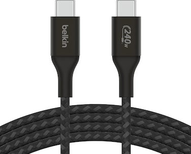 Belkin Boostcharge USB-C To USB-C Power Charger Cable, USB-IF Certified Fast Charging Cable With 240W Power Delivery For iPhone 16, 15, Macbook, Chromebook, Galaxy, iPad, Pixel &amp; More, 1M, Black