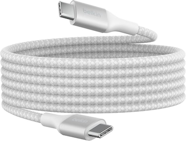 Belkin Boostcharge USB-C To USB-C Power Charger Cable, USB-IF Certified Fast Charging Cable With 240W Power Delivery For iPhone 16, 15, Macbook, Chromebook, Galaxy, iPad, Pixel &amp; More, 2M, White