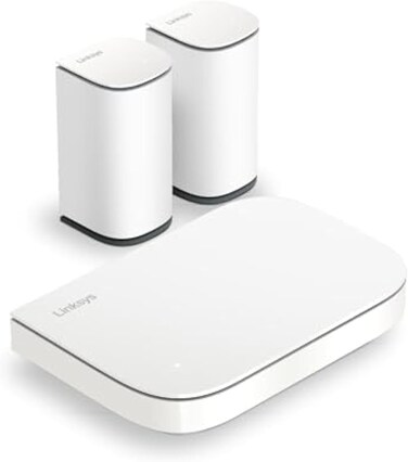 Linksys Velop Micro 6 Dual Band Mesh WiFi System, WiFi 6 Router With Up To 3Gbps Speed, Covers 465 Sqm, Supports 150+ Devices, Replaces Internet Router &amp; Extender, 3-Pack