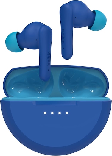 سماعات أذن بلوتوث بيلكين ساوند فورم نانو 2 للأطفال مع ميكروفون مدمج، عمر بطارية 28 ساعة، مستوى صوت آمن 85 ديسيبل، مقاومة للماء IPX5 - سماعات أذن بلوتوث للأطفال لأجهزة iPhone وiPad