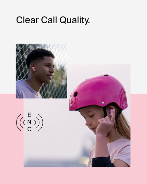 Belkin Soundform Nano 2 Bluetooth Earbuds For Kids With Built-In Microphone, 28H Battery Life, Safe 85Db Volume, IPX5 Water Resistance, Kids Bluetooth Earbuds For iPhone, iPad, Galaxy, &amp; More, Pink
