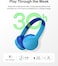 Belkin Soundform Mini Kids Wireless Headphones With Built-In Microphone, 30H Of Playback Time, &amp; Fun Stickers - Over-Ear Headsets For Online Learning, School, Travel, iPhone, iPad, Galaxy - Blue