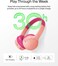 Belkin Soundform Mini Kids Wireless Headphones With Built-In Microphone, 30H Of Playback Time, &amp; Fun Stickers - Over-Ear Headsets For Online Learning, School, Travel, iPhone, iPad, Galaxy - Pink