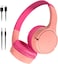 Belkin Soundform Mini Kids Wireless Headphones With Built-In Microphone, 30H Of Playback Time, &amp; Fun Stickers - Over-Ear Headsets For Online Learning, School, Travel, iPhone, iPad, Galaxy - Pink