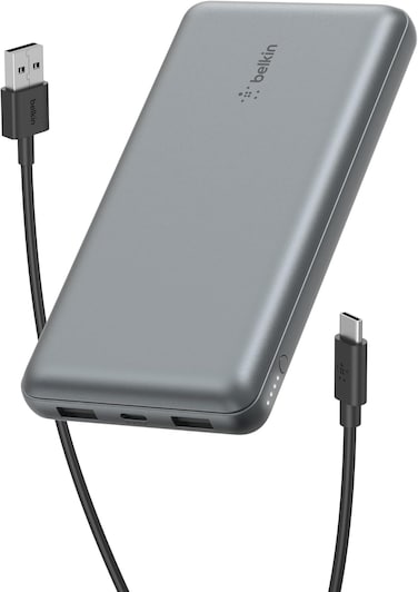 Belkin USB C Portable Charger 20000mAh, 20K Power Bank With USB Type C Input Output Port And 2 USB A Ports With Included USB C To A Cable For iPhone, Galaxy, Pixel, iPad, Airpods And More -Space Gray