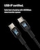 Belkin Boostcharge (0.5Ft) Braided USB-C To USB-C Cable For iPhone 16, iPhone 16 Pro, iPhone 16 Pro Max, iPhone 16 Plus, iPhone 15, Galaxy S24, S23, Note10, Pixel 9, Pixel 8, iPad Pro &amp; More, Black