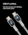 Belkin Boostcharge (0.5Ft) Braided USB-C To USB-C Cable For iPhone 16, iPhone 16 Pro, iPhone 16 Pro Max, iPhone 16 Plus, iPhone 15, Galaxy S24, S23, Note10, Pixel 9, Pixel 8, iPad Pro &amp; More, White