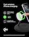 Belkin Boostcharge 3-In-1 Qi2 Charger, Magsafe Compatible Wireless Charging Station, Qi2 Wireless Charger For Apple iPhone 16 Series, Apple Watch, Airpods With Non-Slip Base, PSU Included - Black