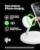 Belkin Boostcharge 3-In-1 Qi2 Charger, Magsafe Compatible Wireless Charging Station, Qi2 Wireless Charger For Apple iPhone 16 Series, Apple Watch, Airpods With Non-Slip Base, PSU Included - White