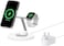 Belkin Boostcharge 3-In-1 Qi2 Charger, Magsafe Compatible Wireless Charging Station, Qi2 Wireless Charger For Apple iPhone 16 Series, Apple Watch, Airpods With Non-Slip Base, PSU Included - White