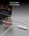 Belkin BoostCharge Pro 2-in-1 USB C to USB C Charger Cable 140W, Braided Dual Charging Cable - Fast-Charging Combo Cord with Smart Power Sharing for MacBook, iPhone, iPad, Samsung, Pixel, etc - White
