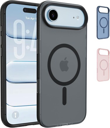 Belkin SheerForce Grip MagSafe Compatible iPhone Air Case with Slim Design &amp; Anti-Slip Side Lines - Magnetic, Transparent, &amp; Shockproof Protective iPhone Case - Black