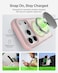 Belkin SheerForce Grip MagSafe Compatible iPhone 17 Pro Case with Slim Design &amp; Anti-Slip Side Lines - Magnetic, Transparent, &amp; Shockproof Protective iPhone Case - Pink