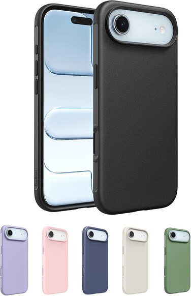 جراب Belkin SheerForce Protect متوافق مع MagSafe لهاتف iPhone Air بتصميم نحيف وطلاء مقاوم للخدش - جراب حماية مغناطيسي وشفاف ومقاوم للصدمات - أسود