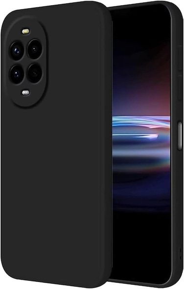 Case for Huawei Nova 13 Pro 5G, Liquid Gel Rubber Bumper Case with Soft Microfiber Lining Cushion Slim Shockproof Protective with Camera Protection Cover for Huawei Nova 13 Pro (Black)