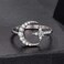 S925 Sterling Silver Adjustable Opening Ring with Moissanite and Star Pattern(MSR099-E)