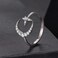 S925 Sterling Silver Adjustable Opening Ring with Moissanite and Star Pattern(MSR099-E)