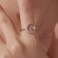 S925 Sterling Silver Adjustable Opening Ring with Moissanite and Star Pattern(MSR099-E)