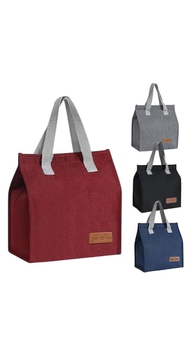 Queens Lunch Bag - Insulated Tote Bag for Women, Men, and Kids   Reusable Insulated Leakproof Lunch Box Tote Bag, Lunch Bag for Adults &amp; Kids   Travel &amp; School Bag   Thermal Food Container Bag (Red)