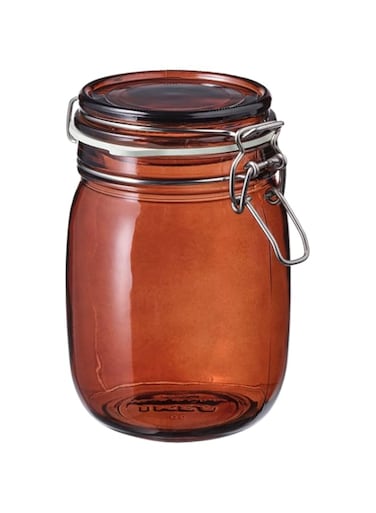 BS Case Ikeaa KR&Ouml;SAMOS Jar with Lid, Red-Brown, 1 ltr -