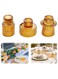MostNow Candlestick Holders Set of 3 Glass Candle Holders for Taper Candles,Pillar Candles and Tealight Candles,for Table Centerpieces, Wedding Decor and Dinner Party (Amber)