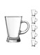 Mugs - 200ml - 6 pack - Glass Coffee Mugs with Handle Perfect for Cappuccino, Latte, Tea