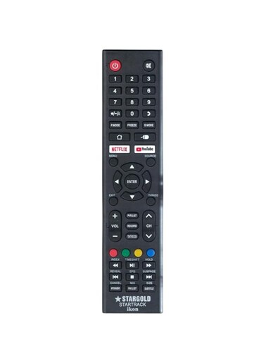 Replacement Remote Control For Stargold Smart TV, Star Track Smart TV, ikon Smart TV LCD LED with YouTube &amp; Netflix Key Buttons