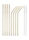 HOME 10-Piece Light Drinking Straw Set Light Gold 21.5x0.6centimeter