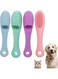 AGELAIDE Pet Dog Toothbrush Kit, 3 Triple Head Pet Toothbrushes, 4 Finger Silicone Toothbrushes, Teeth Cleaning Brushes for Dog Cat Oral Dental Health (4PCS)