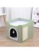 BETAM Cat Bed Cat Nest for Indoor Cats -Large Cat Cave for Pet Cat House With Scratch Pad, Foldable Cat Hideaway (green)