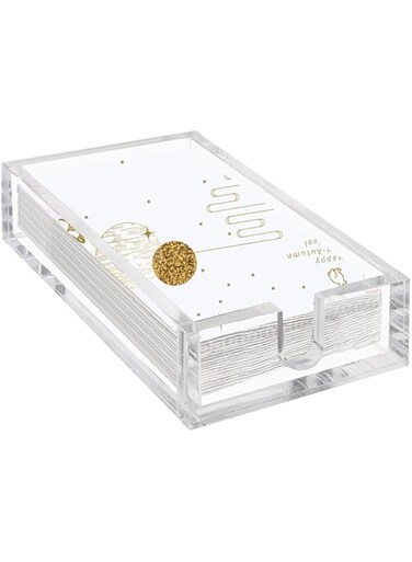 Phineoly Acrylic Guest Towel Napkin Holder, 0.37Inch Thickness Clear Paper Towel Tray, Rectangle Napkin Holders for Kitchen, Dining Room, Bathroom