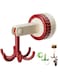 KASTWAVE 360 &deg; Degrees Rotating Folding Hook, Hanging Utensil Holder Hooks with 6 Hooks, 2024 New Strong Suction Cup Hooks for Hanging Utensils Towel Glass Window, 1, Red