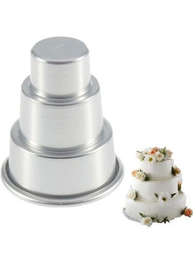 HALAMODO 3 Tier Cake Pan, Large Multi-Tier Cake Mold, DIY Pudding Chocolate Cake Mold Muffin Decorating Mould Tools, Creative Party Mould Tools for Home Kitchen Dessert Shop Party