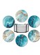 6-Piece Absorbent Coaster,Round Coasters Set With Holder,Ocean Design Drink Coasters For Tabletop Protection
