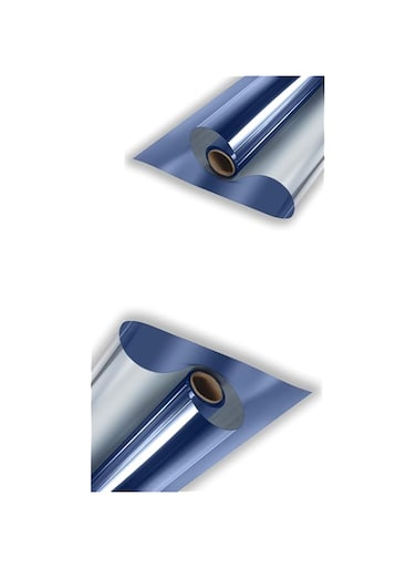 Sweet seven Premium Blue Daytime Privacy Window Film - Non-Adhesive Reflective Mirror Tint for Home and Office - Sun Blocking Glass Film - Size: 23.6x39.4 inches