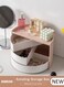 Multi-Function Rotating Storage Organizer,Cosmetic Storage Box,Rotating Storage Box Desktop Placement Half Circle Student Children Stationery Storage Box,Half Circle Rotating Universal Bathroom Organization Solution Holder
