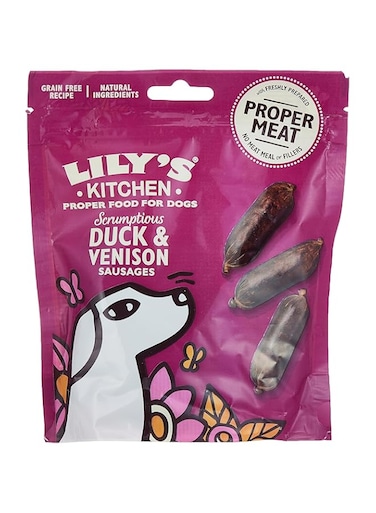 LILY'S KITCHEN Scrumptious Duck &amp; Venison Sausages Dog Treats - 70G