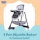 Lovely Baby Kids 3-Point Adjustable High Chair LB 168 for Babies, Foldable Baby Chair with Universal Wheels - Beige