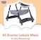 Lovely Baby Kids 3-Point Adjustable High Chair LB 168 for Babies, Foldable Baby Chair with Universal Wheels - Beige