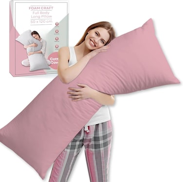 CRAFT&Acirc;&reg; Full Body Long Pillow with Cotton Cover - Pink, 50 x 120 cm