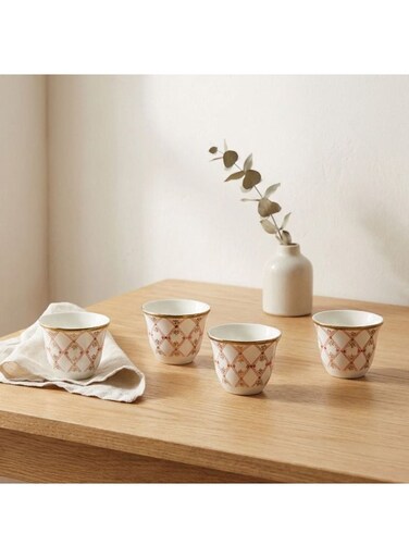 HOME Auralin Arabic Coffee Cup Set 12Pc 80ml Bone China Cawa Cups