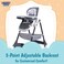 Lovely Baby Kids 3-Point Adjustable High Chair LB 168 for Babies, Foldable Baby Chair with Universal Wheels - Pink