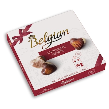 The Belgian Chocolate Hearts Assorted Belgian Chocolates Gift Box, 200g