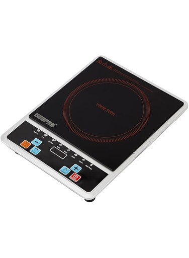 Geepas Digital Infrared Cooker- GIC6101N  Single Cooking Hob, 2000-Watt Infrared Burner With 10 Level Adjustable Temperature  Button Control, Multi Functions  Black, 2 Years Warranty