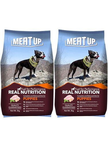 Meat Up Puppy Dry Dog Food 3 kg ( ) Total 6 kg Pack