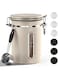 MostNow Coffee Canister Airtight Coffee Container Stainless Steel Coffee Bean Storage Container with Scoop and See Through Window Coffee Canister for Beans Grounds Sugar Flour Tea Cereal,22OZ (Beige)