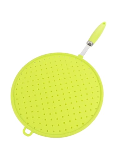 ELECDON Silicone Pot Lids &amp; Griddle Splatter Screen - Green Anti-Spill Grease Guard for Skillet &amp; Frying Pan, Suitable Cooking Lid Cover